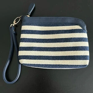 Charming‎ Charlie Blue and White Stripped Wristlet